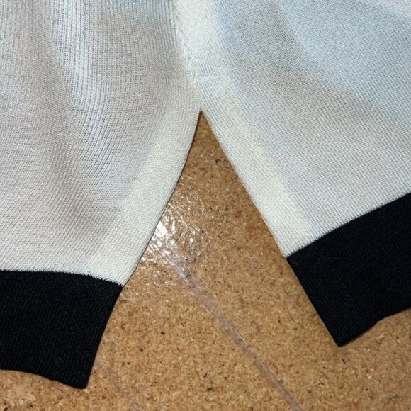 Misook Black & White Colorblock Open Front Cardigan Sweater Womens Size M - Picture 10 of 14